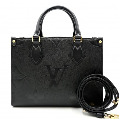 LOUIS VUITTON(ルイ・ヴィトン)オンザゴーPM ハンドバッグ ショルダーバッグ モノグラム・アンプラント ノワール ブラック ゴールド金具 2WAY M45659【中古】