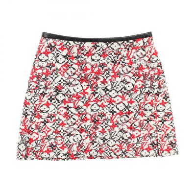 ルイ・ヴィトン LOUIS VUITTON モノグラム スカート 衣料品 ボトムス コットン レーヨン レッド レディース ホワイト系 / レッド系 / ブラック系 【中古】