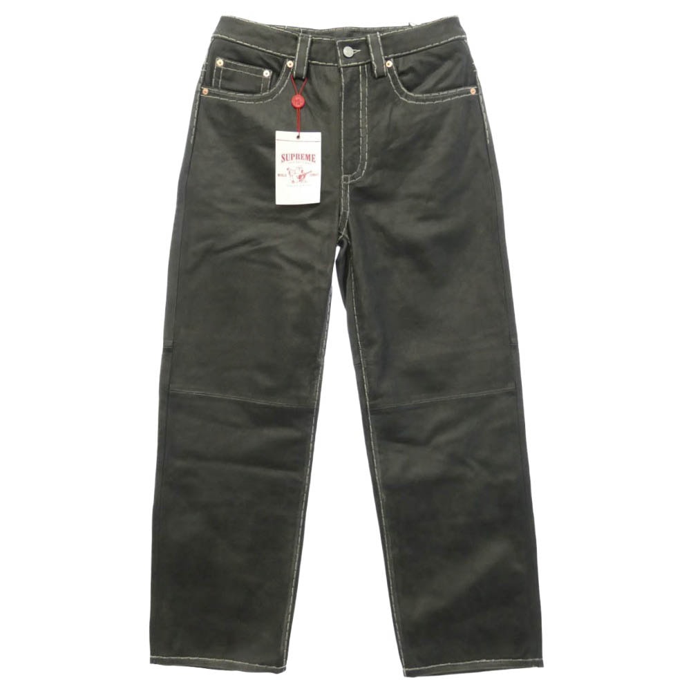 Supreme シュプリーム TRUE RELIGION トゥルーレリジョン 25AW True Religion トゥルーレリジョン Loose Fit Leather Pant ルーズフィット レザー パンツ ブラック系 30【新古品】【未使用】【中古】