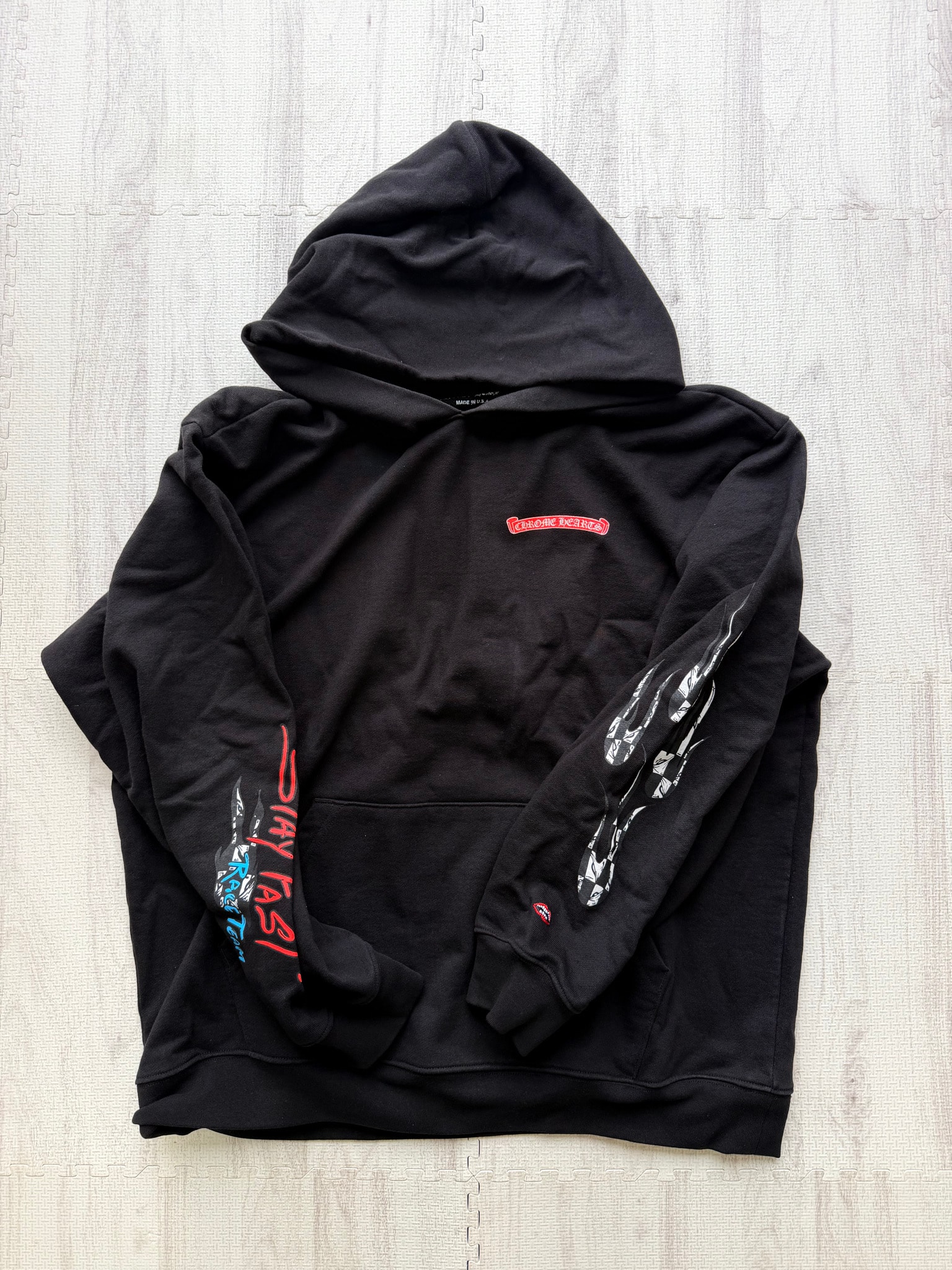 Chrome Hearts Matty Boy PPO Stay Fast Race Team Pullover Hoodie "Black"