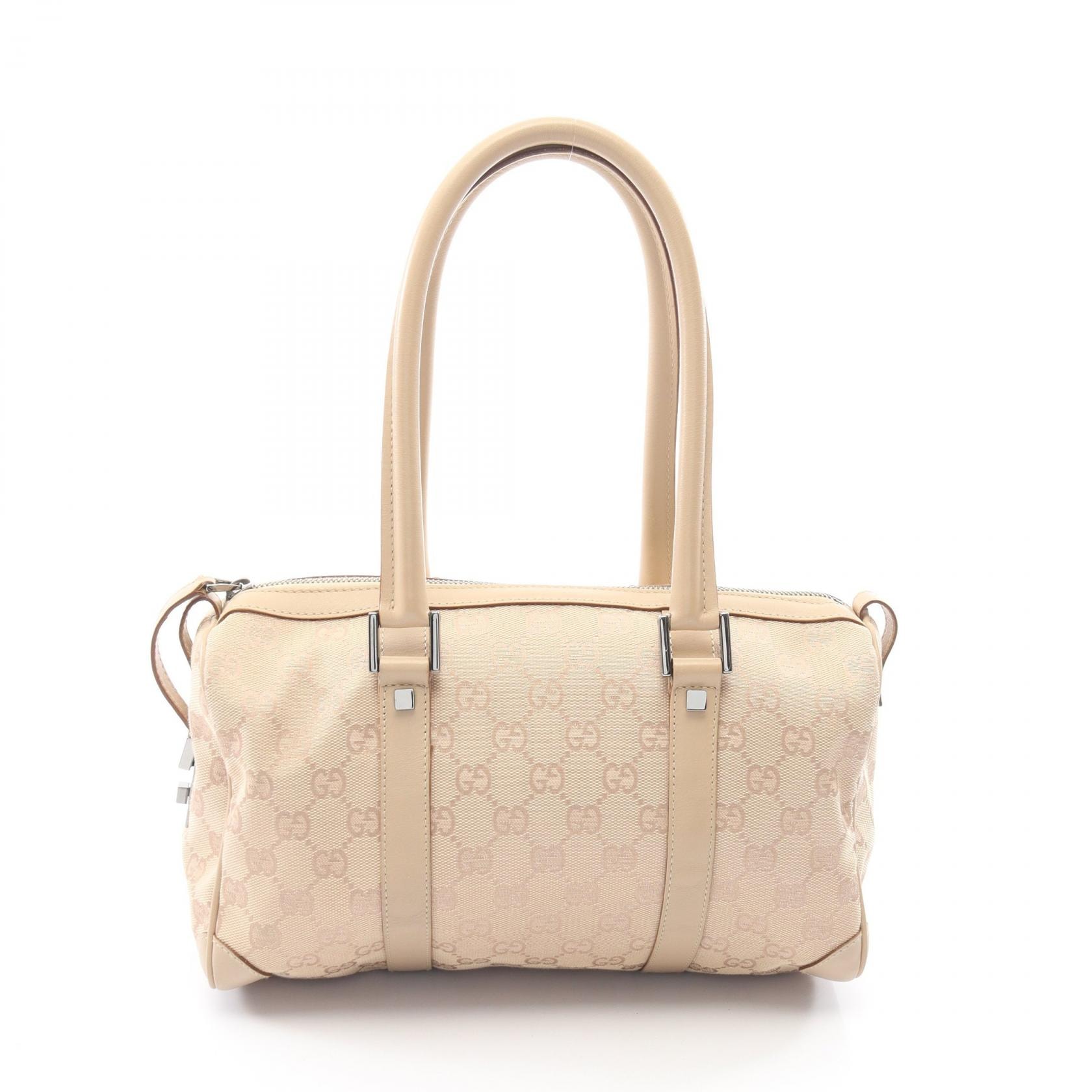 グッチ GUCCI GGキャンバス ハンドバッグ バッグ キャンバス レザー レディース ベージュ系 30458 【中古】