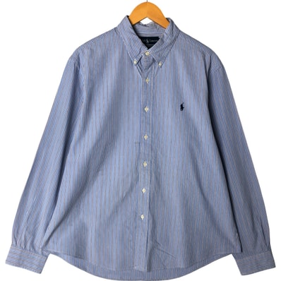 古着 ラルフローレン Ralph Lauren CUSTOM FIT 長袖 ボタンダウンストライプシャツ メンズXL相当/eaa551960