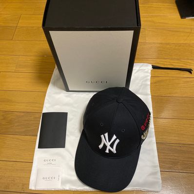 GUCCI x NY Yankees Baseball Cap Butterfly Embroidery "Black"