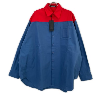 ラフシモンズ 222-M244-10080-4030 オーバーサイズバイカラーデニムシャツ M