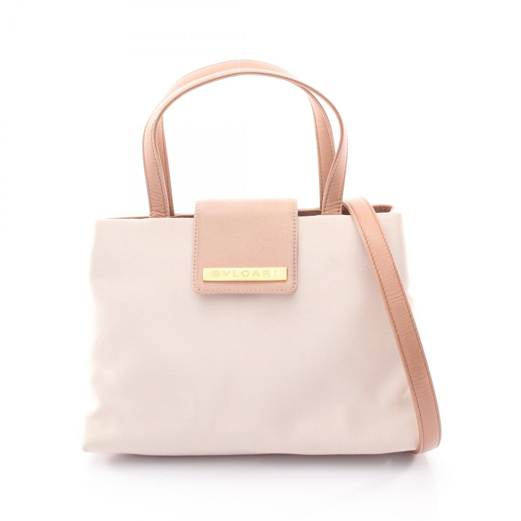 ブルガリ BVLGARI 2WAY ハンドバッグ バッグ ファブリック レザー レディース ピンク系 【中古】