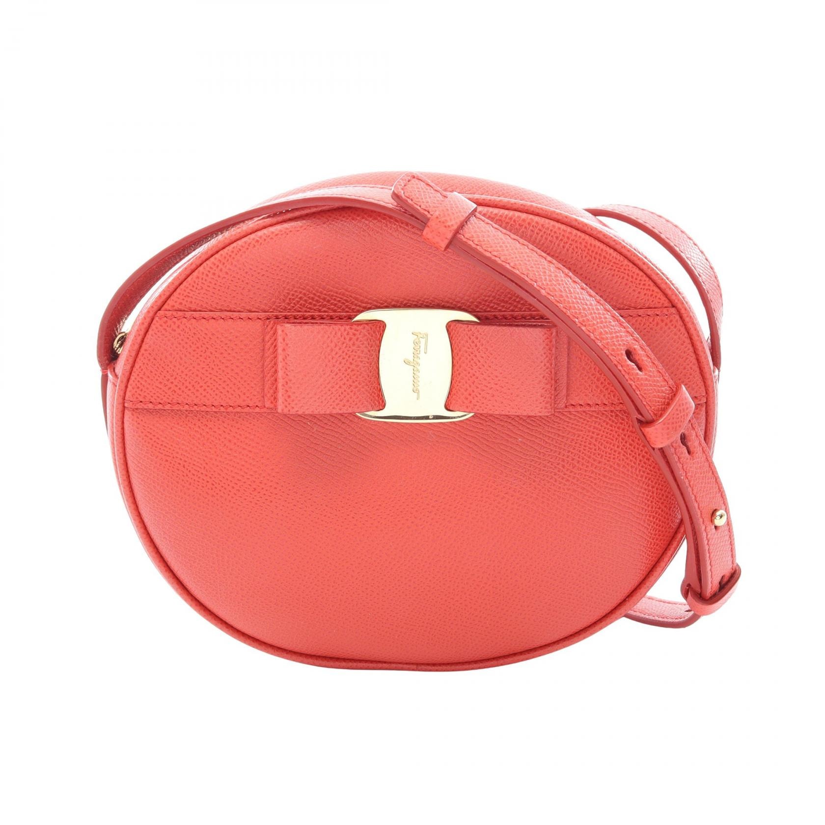 サルヴァトーレフェラガモ Salvatore Ferragamo ヴァラリボン ショルダーバッグ バッグ レザー レディース レッド系 【中古】