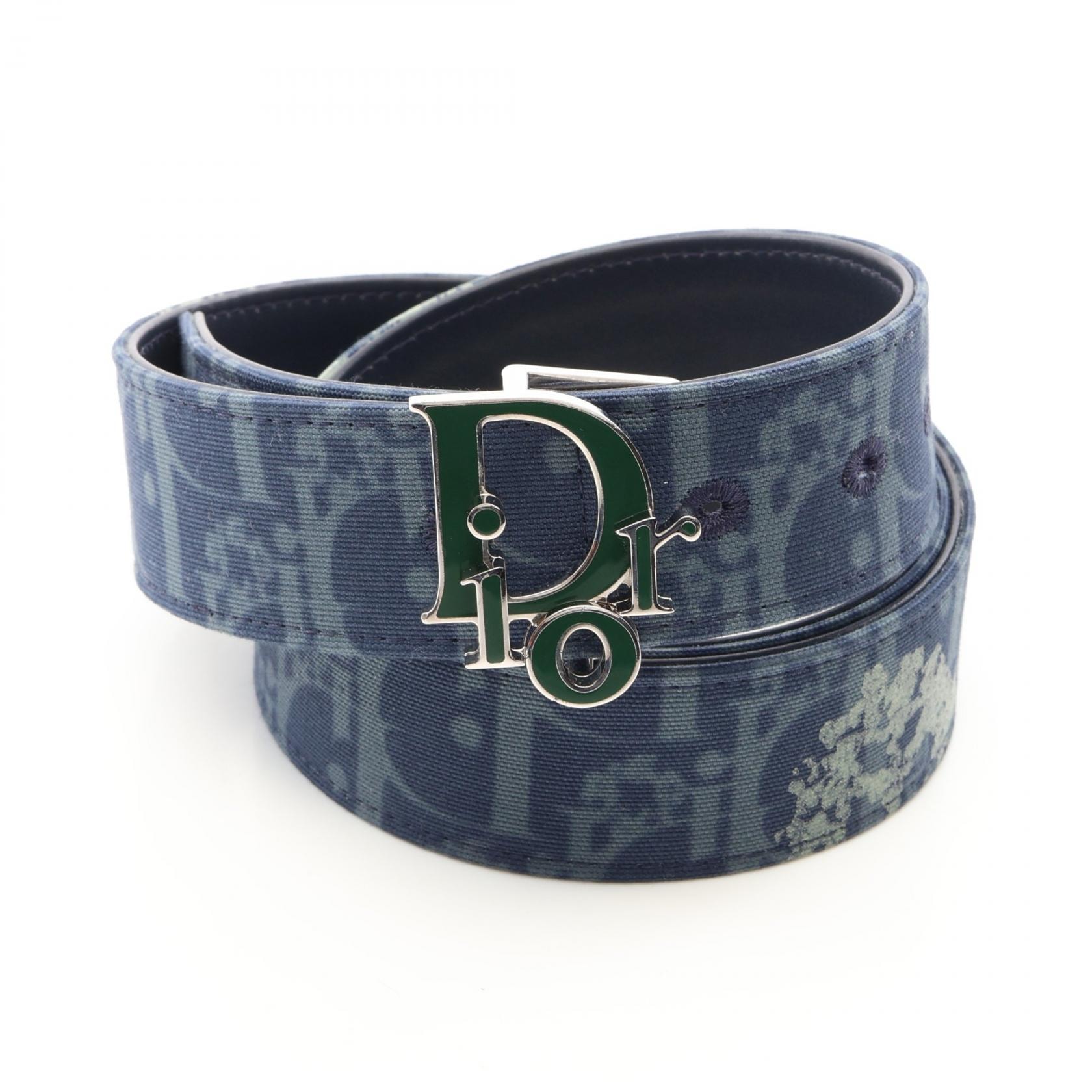 ディオール Dior DIOR × Denim Tears ベルト 衣料品 キャンバス メンズ ネイビー系 / グリーン系 【中古】