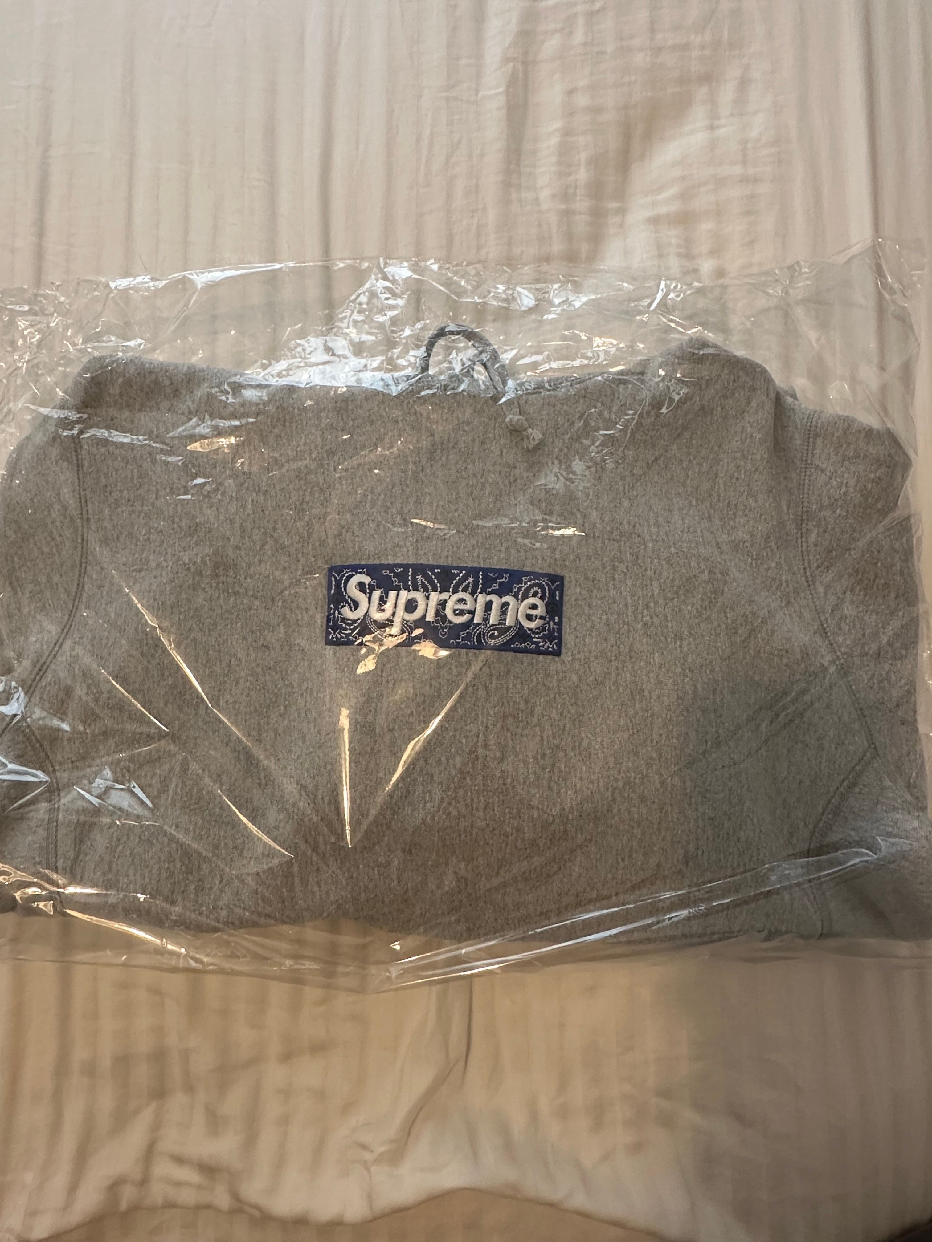 Supreme Bandana Box Logo Hooded Sweatshirt "Grey"