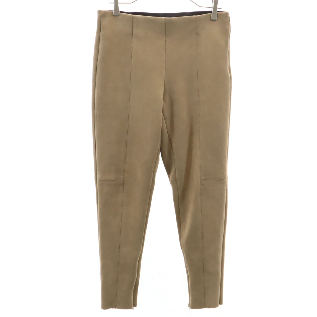 ZARA BASIC ザラベーシック フェイクスエード ストレッチパンツ L ベージュブラウン
