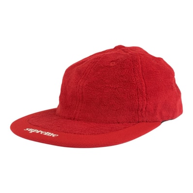 超美品 Supreme シュプリーム Terry Visor Logo 6-Panel レッド コットン キャップ 帽子 604465 【中古】