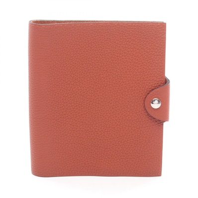 エルメス HERMES ユリスPM 手帳カバー アクセサリー 型押しレザー トゴ トゴ ブリック A刻印(2017年製造) レディース ブラウン系 【中古】
