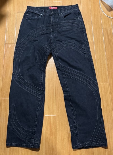 Supreme S Logo Loose Fit Jean "Washed Black"