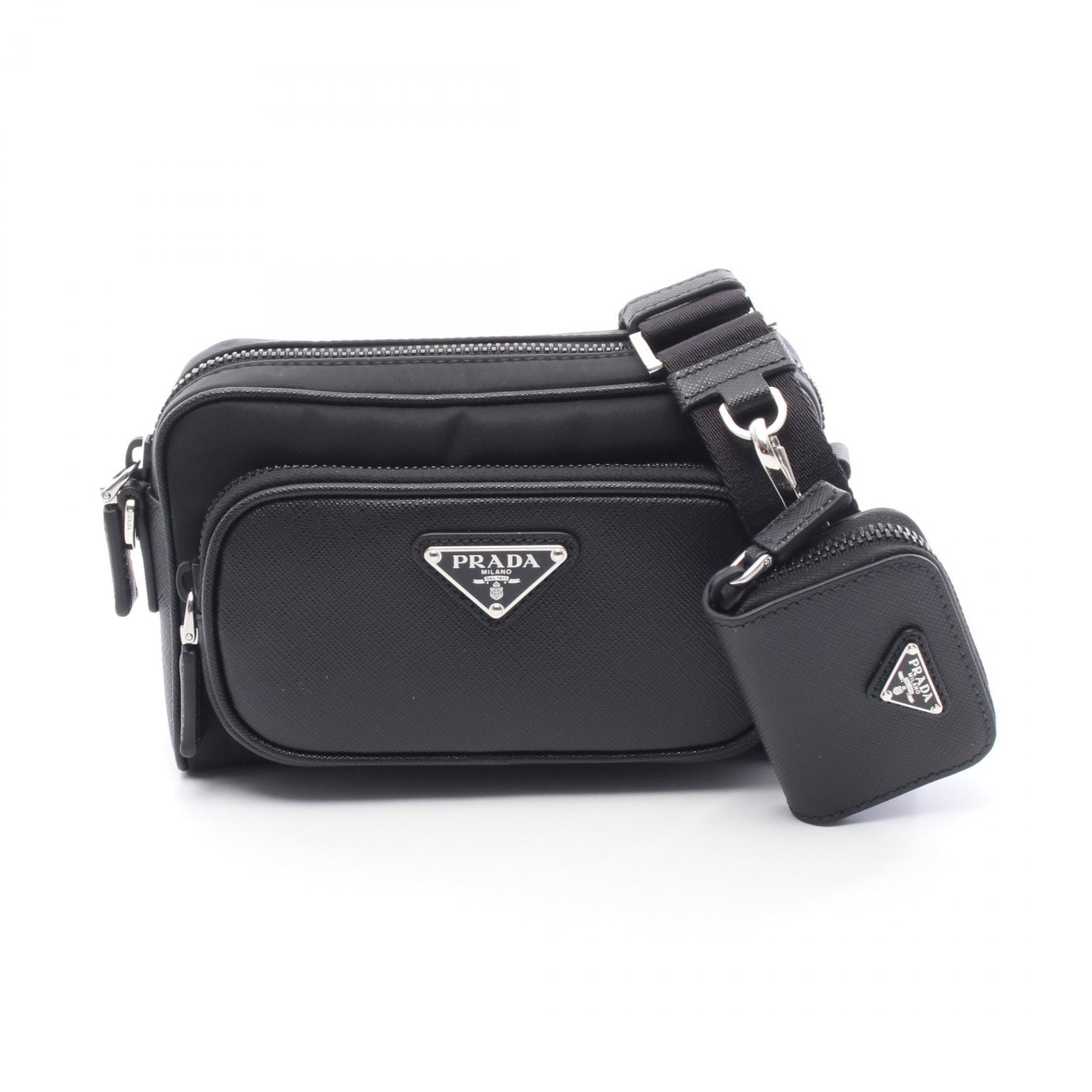 プラダ PRADA Re-Nylon ショルダーバッグ バッグ ナイロン レザー レディース ブラック系 2VH1722DMHF0002OOO 【新品】