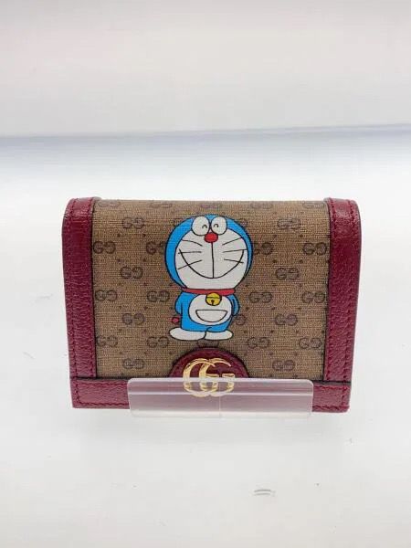 GUCCI x Doraemon GG Supreme Canvas Mini Wallet "Beige/Ebony/Cherry Red"