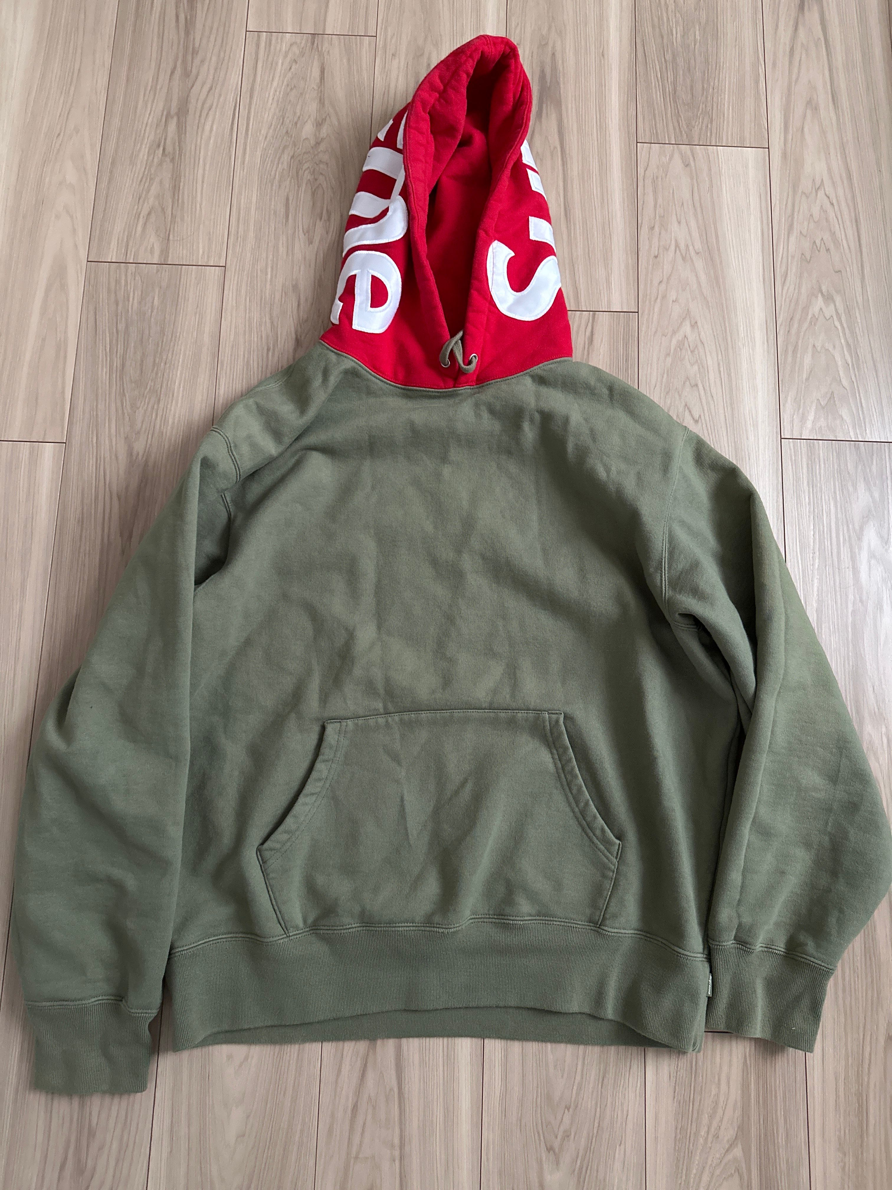 Supreme Contrast Hooded Sweatshirt "Olive"