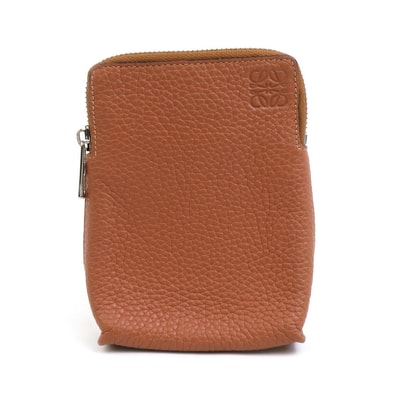 ロエベ LOEWE ポーチ レザー ブラウン メンズ【中古】 h30866a