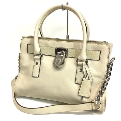 マイケルコース Michael Kors サッチェル ハミルトン チェーン トートバッグ カバン ショルダーバッグ 2WAYバッグ トートバッグ レザー オフホワイト