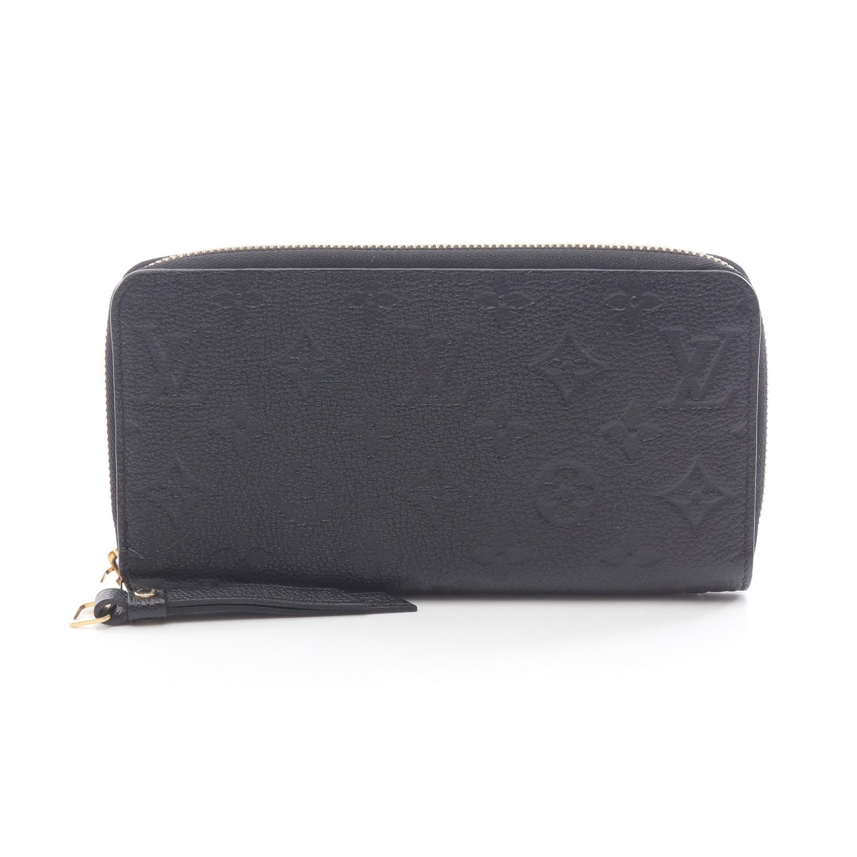 ルイ・ヴィトン LOUIS VUITTON ジッピーウォレット ラウンド長財布 財布 レザー モノグラム・アンプラント ノワール レディース ブラック系 M60571 【中古】
