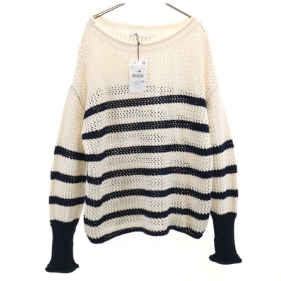 未使用 ZARA ザラ 未使用 長袖 ニット M-L ホワイト系 タグ付き セーター