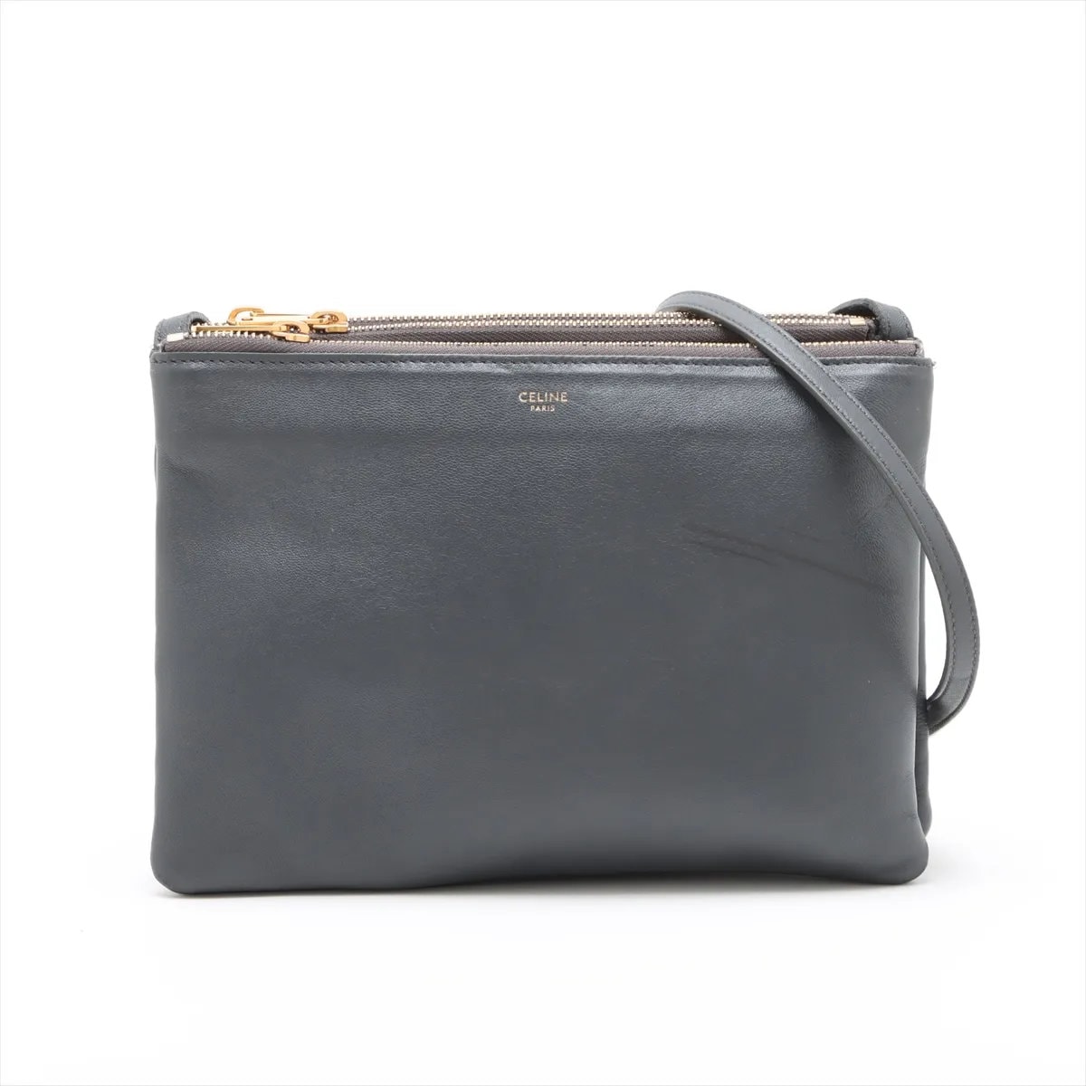 ■美品 セリーヌトリオ ショルダーバッグ レザー