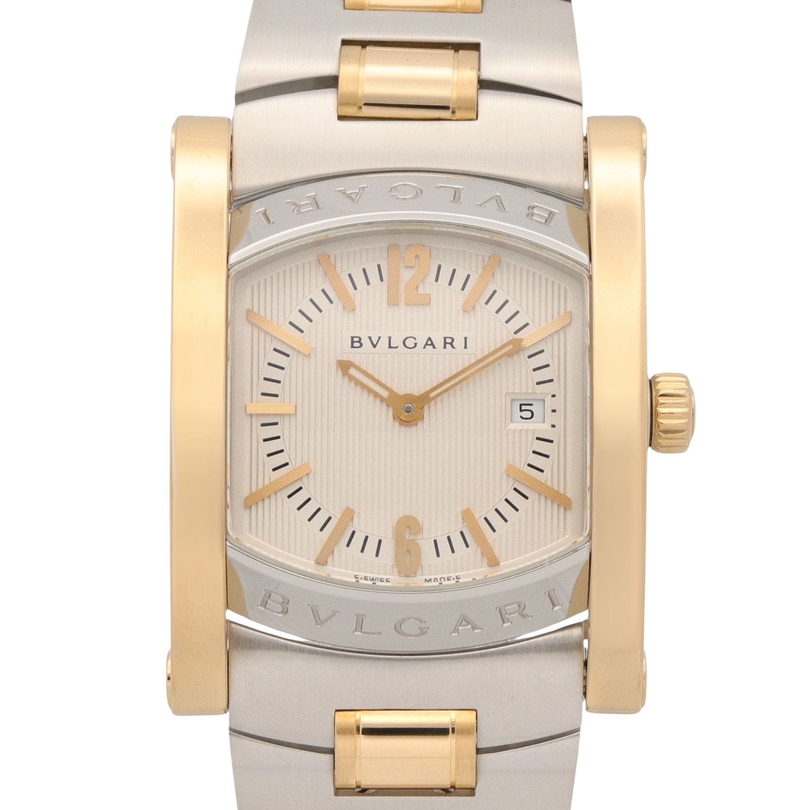 ブルガリ BVLGARI アショーマ 腕時計 時計 K18(イエローゴールド) ステンレススチール メンズ シルバー系 AA39SG 【中古】