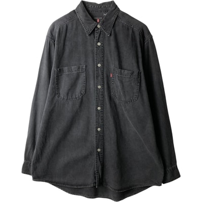 古着 リーバイス Levi's RED TAB 長袖 ブラックデニムシャツ メンズM相当/eaa634882