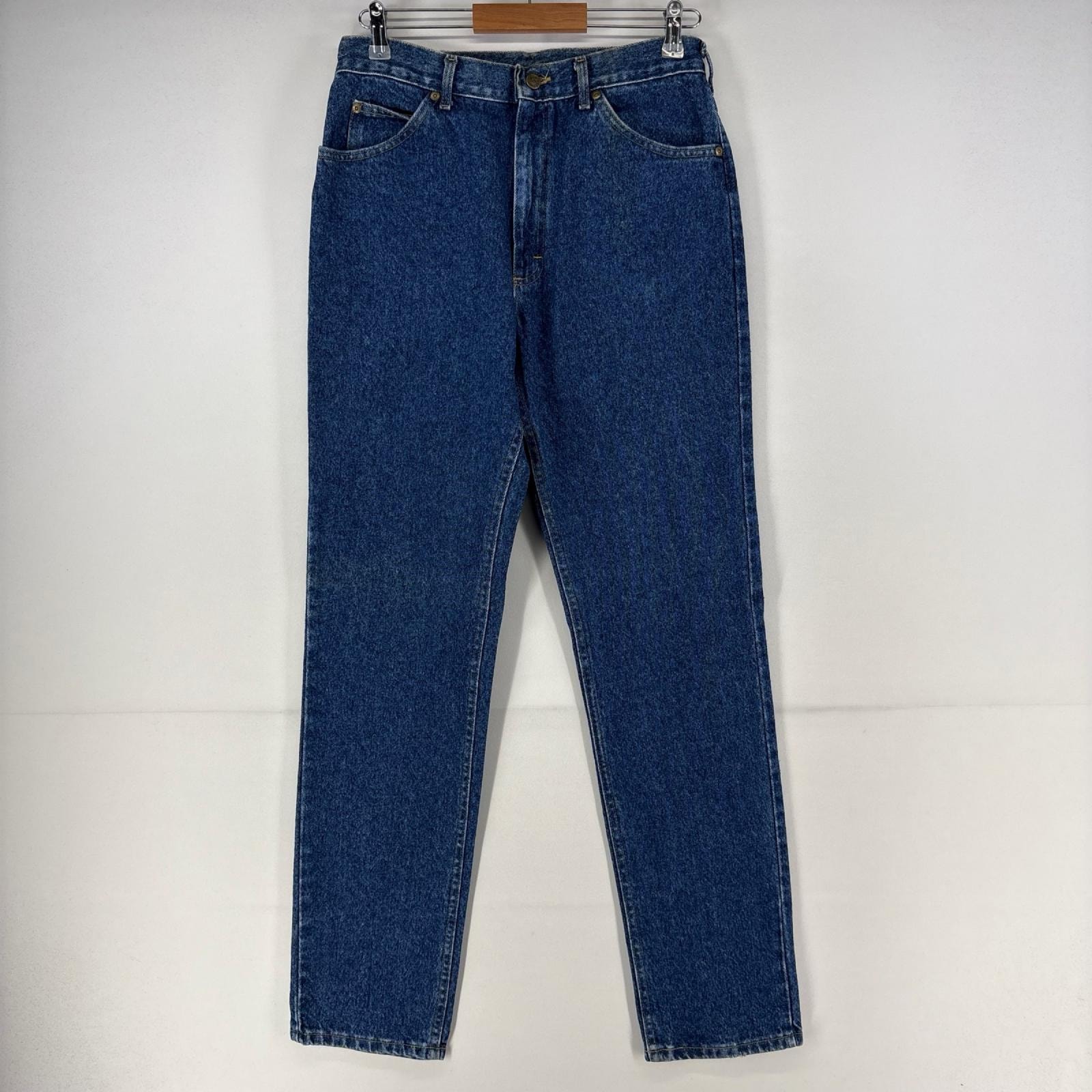 古着 90's/90年代 リー Lee USA製 デニム パンツ 5ポケット ケミカルウォッシュ ストレート ジップ w33 L34  ブルー メンズ