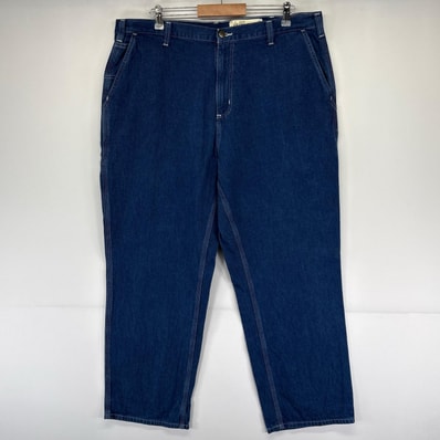 古着 カーハート Carhartt デニム パンツ 大きいサイズペインターパンツ ワンポイントロゴ ワーク W40 L30 ブルー系 メンズ
