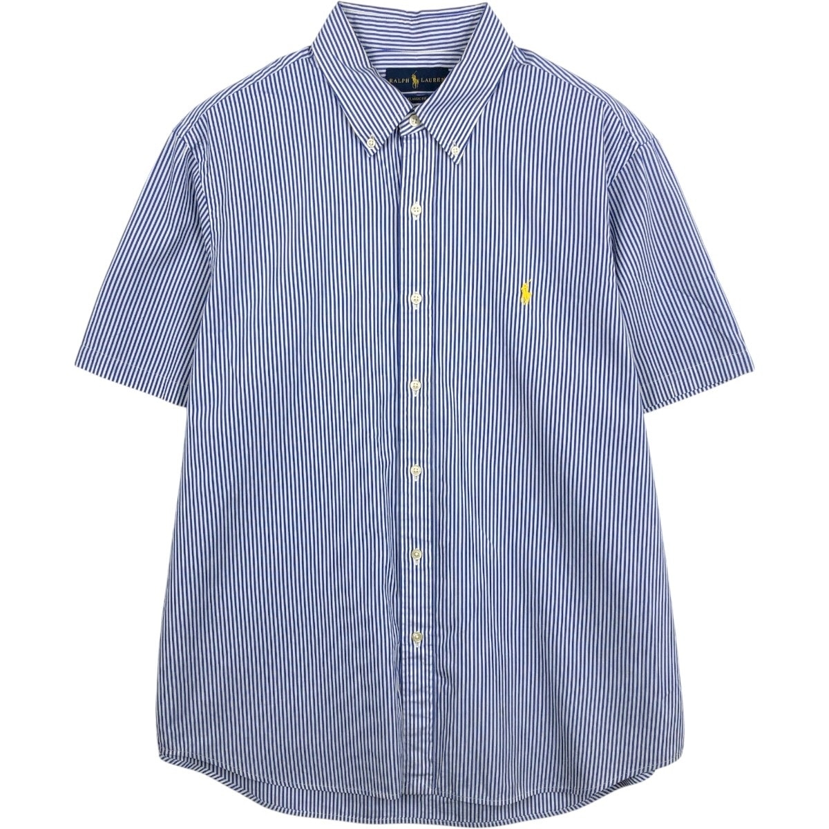 古着 ラルフローレン Ralph Lauren CLASSIC FIT クラシックフィット 半袖 ボタンダウン ストライプシャツ メンズXL相当/eaa665266