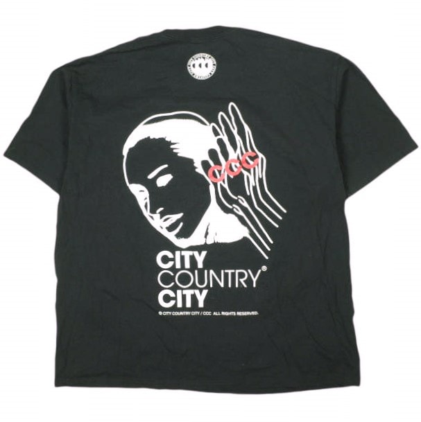 CITY COUNTRY CITY x BEAUTY&YOUTH UNITED ARROWS シティーカントリーシティー ビューティーアンドユース 23SS 別注 グラフィックプリントTシャツ CCC-235T002 XL ブラック 半袖 CCC