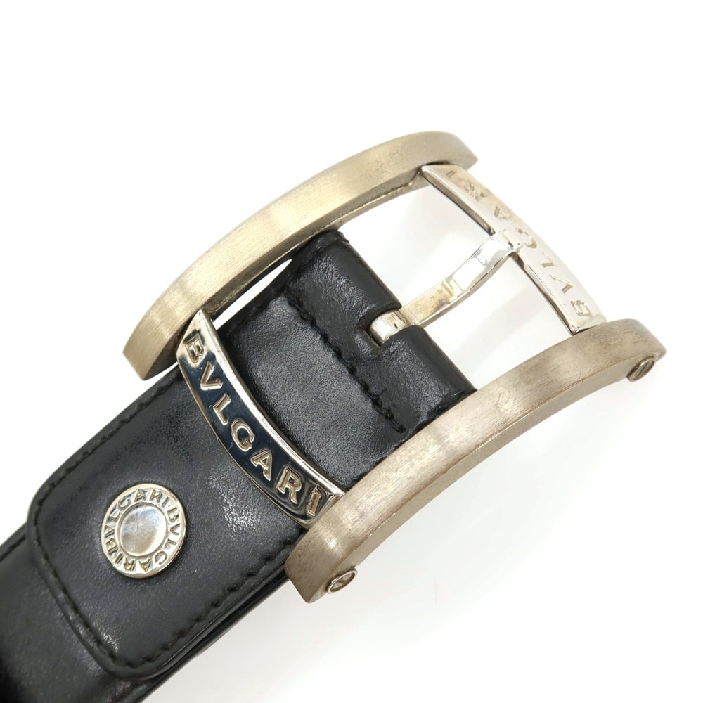 E (全体的に状態が悪い)】【中古】ブルガリ BVLGARI レザー ベルト