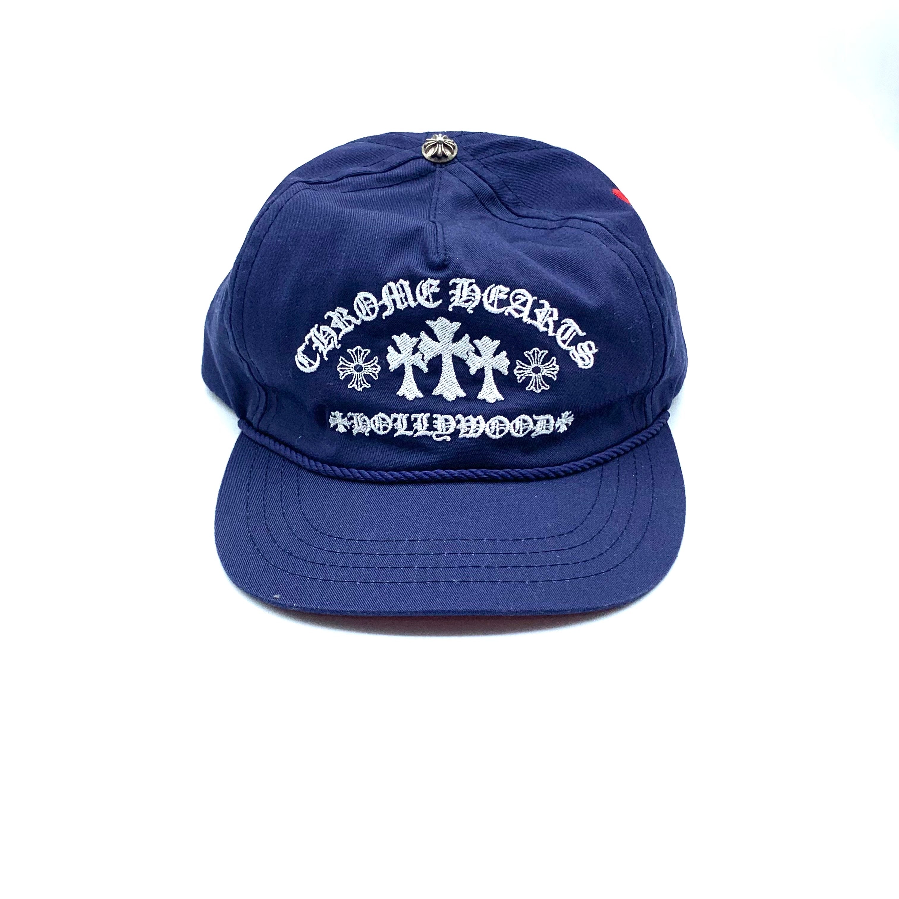 Chrome Hearts Gas Station King Taco 3 Cemetery Cross Trucker Cap "Navy"