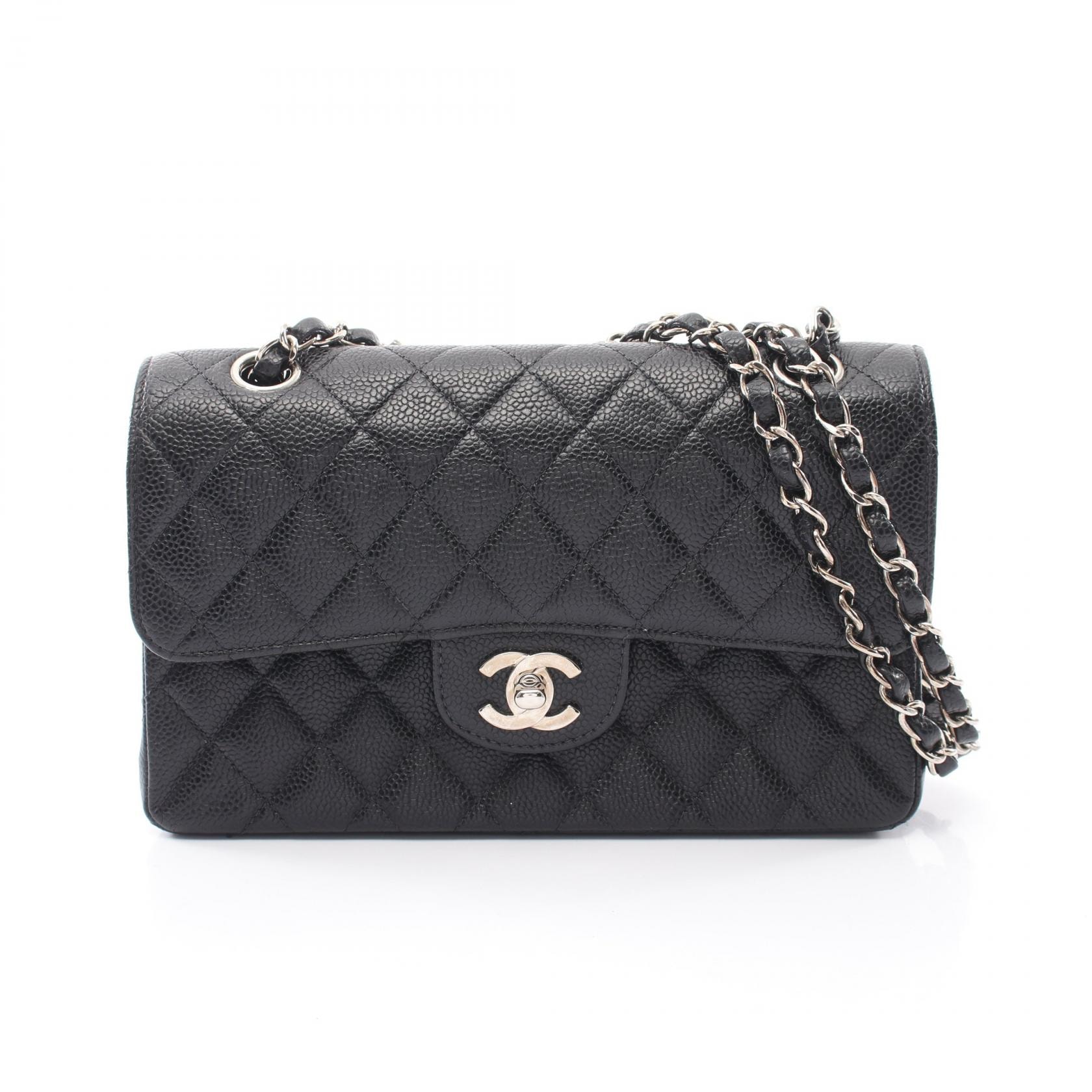 シャネル CHANEL マトラッセ Wフラップ ショルダーバッグ バッグ キャビアスキン(グレインドカーフ) レディース ブラック系 【中古】