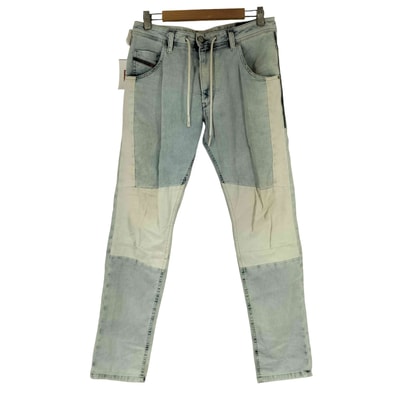 ハイブリーチデニム切替 ジョグデニムパンツ【1141507937358】