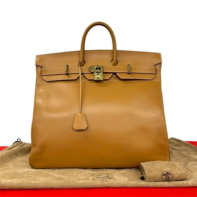 HERMES エルメス オータクロア50 ヴァッシュ ハンドバッグ ベージュ
03131