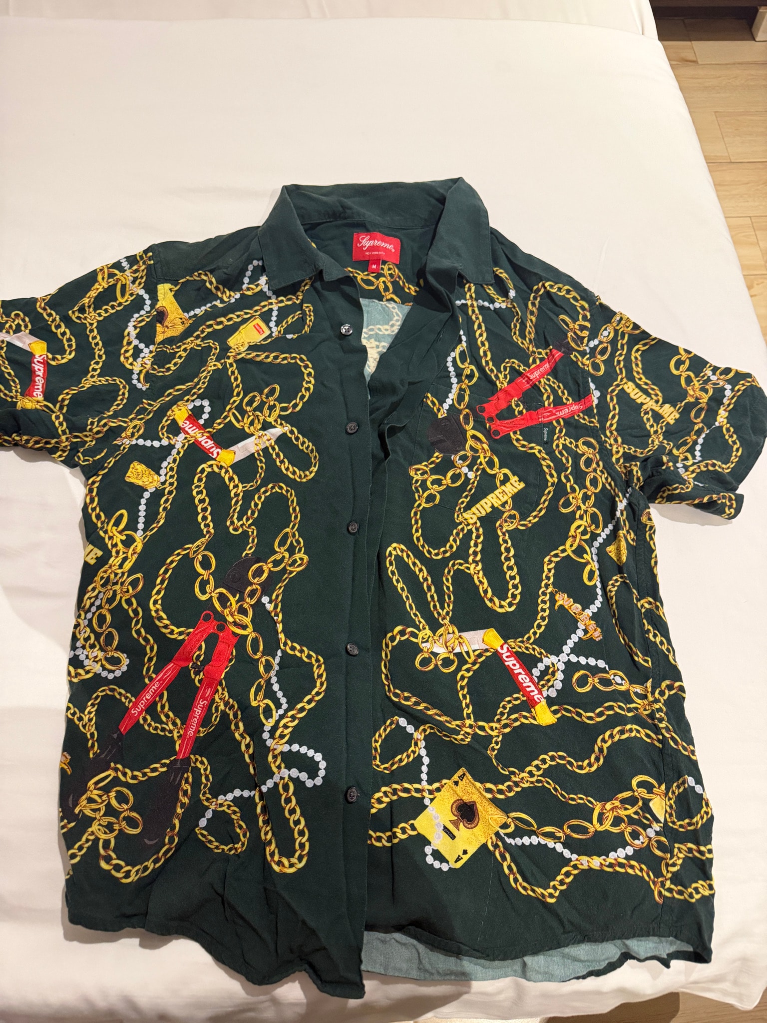 Supreme Chains Rayon S/S Shirt "Dark Green"
