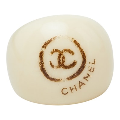 シャネル ココマーク リング 指輪 アイボリー プラスチック レディース CHANEL 【中古】
