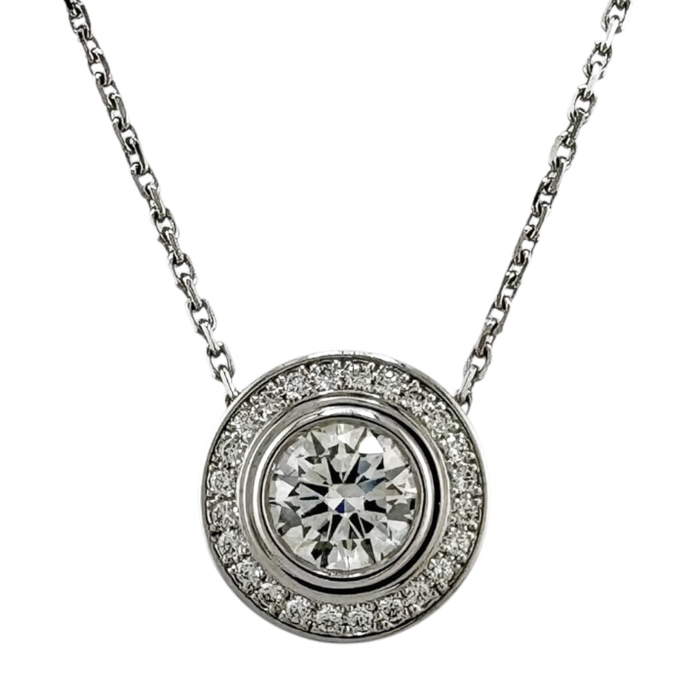 カルティエ ダムール ネックレス 18金 K18ホワイトゴールド ダイヤモンド レディース CARTIER  中古