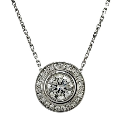 カルティエ ダムール ネックレス 18金 K18ホワイトゴールド ダイヤモンド レディース CARTIER 中古