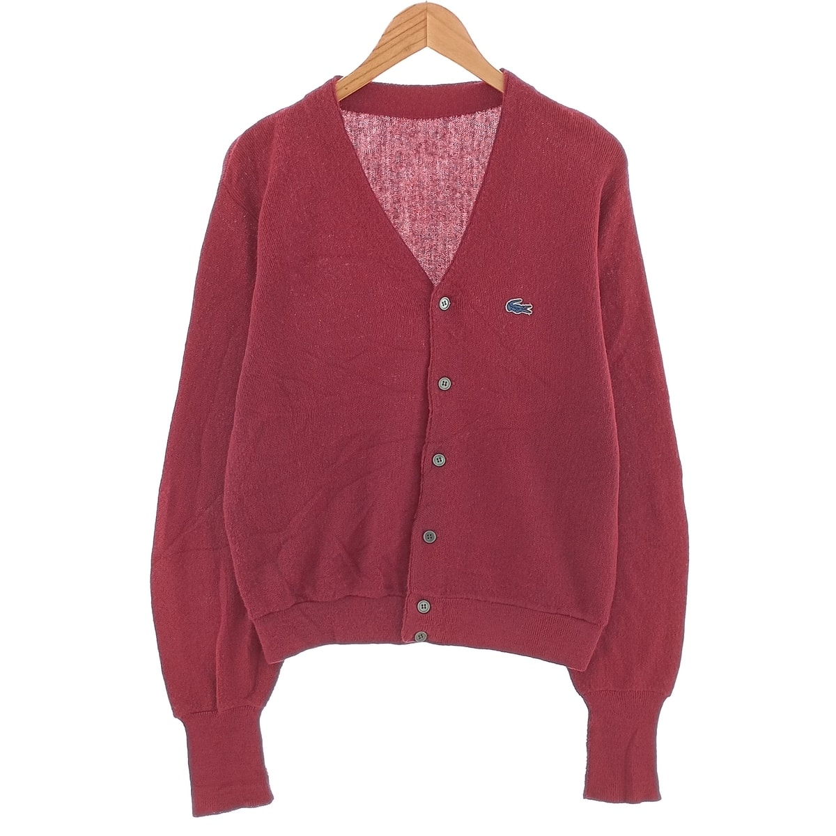 古着 80年代 ラコステ LACOSTE アクリルニットカーディガン メンズM相当 ヴィンテージ/eaa402777