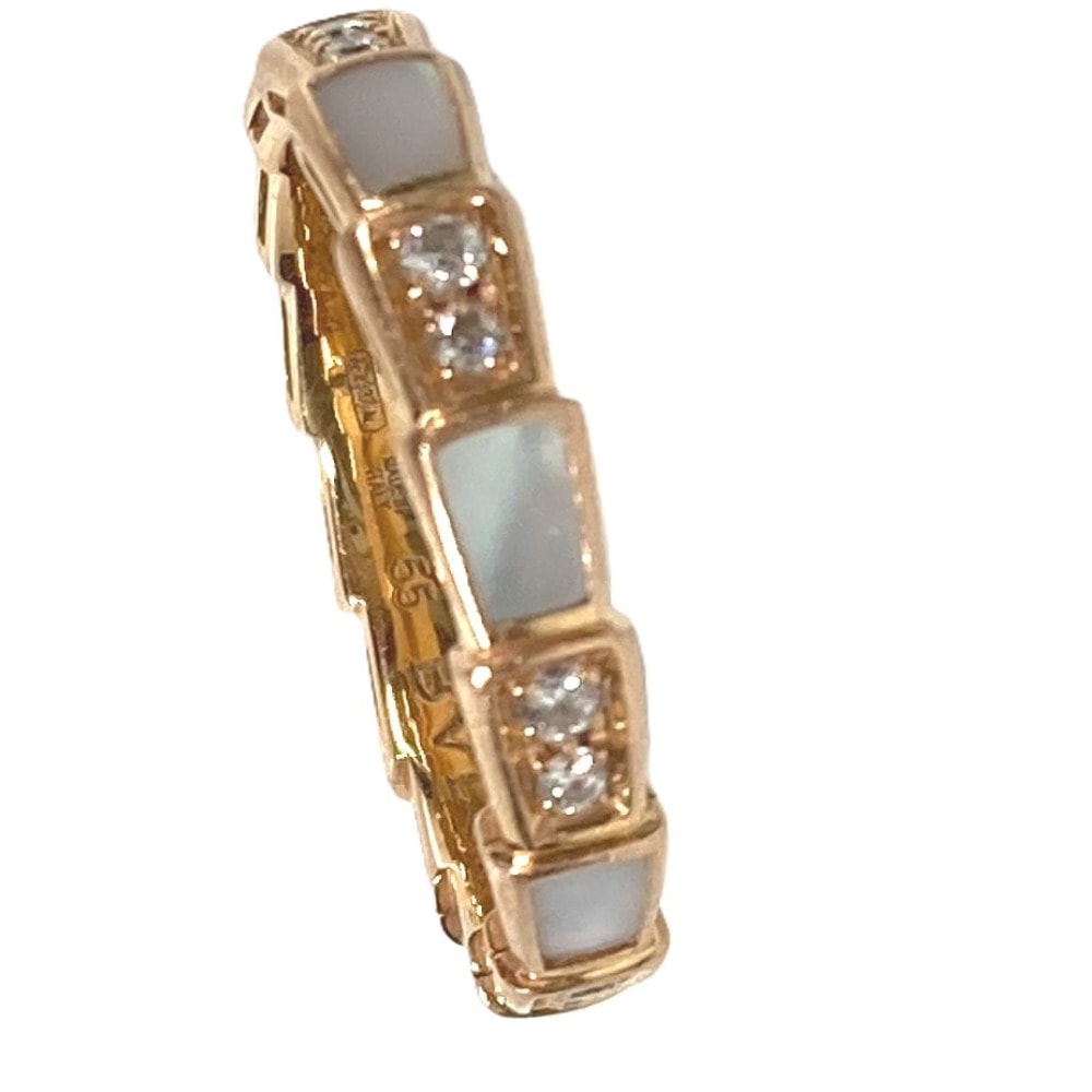 ブルガリ BVLGARI セルペンティ ヴァイパー リング K18 金 18K マザーオブパール リング・指輪 Au750 ホワイト