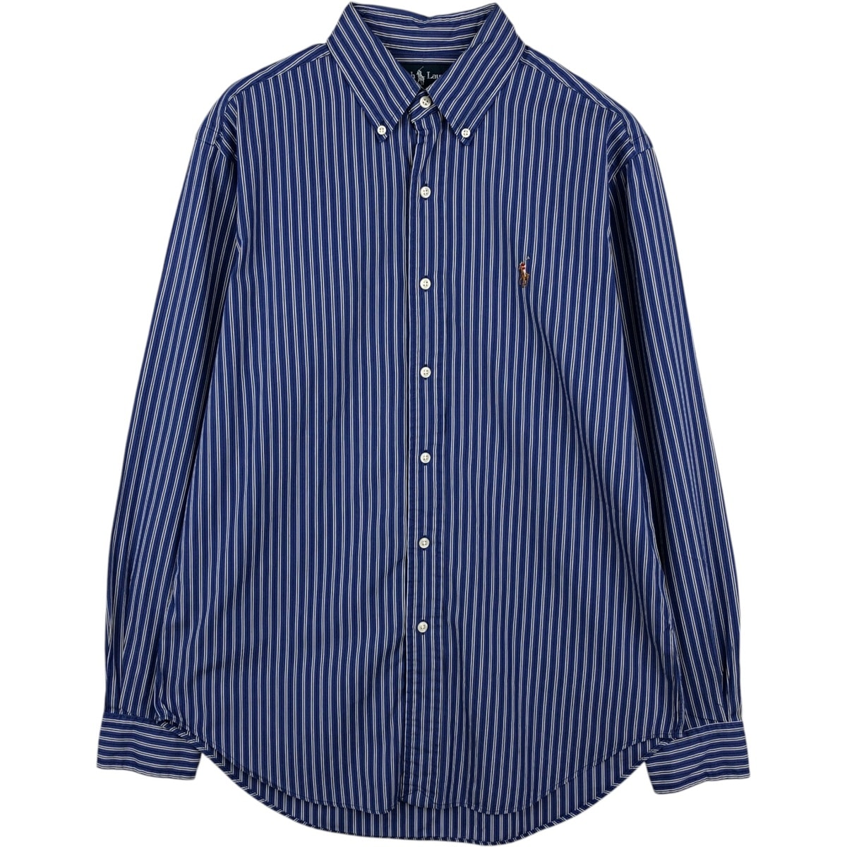 古着 ラルフローレン Ralph Lauren CLASSIC FIT クラシックフィット マルチストライプ 長袖 ボタンダウンストライプシャツ メンズM相当/eaa634840
