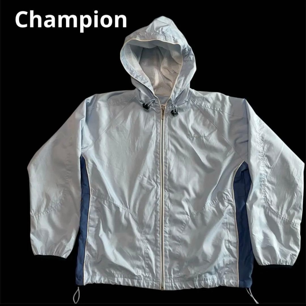 Championチャンピオン ナイロンジャケット ライトブルー M メッシュ裏地