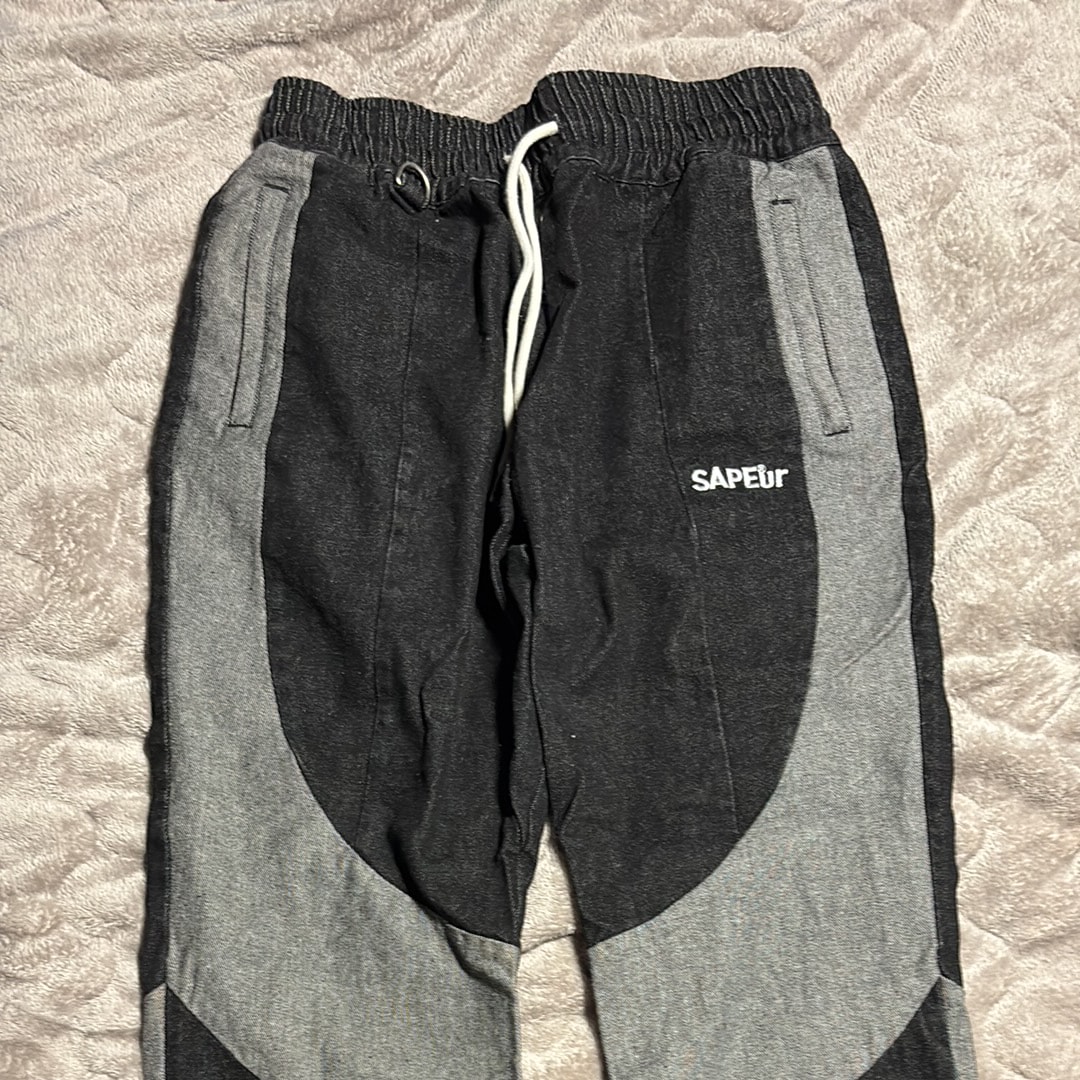 SAPEur DENIM TRACK PANTS "Black"