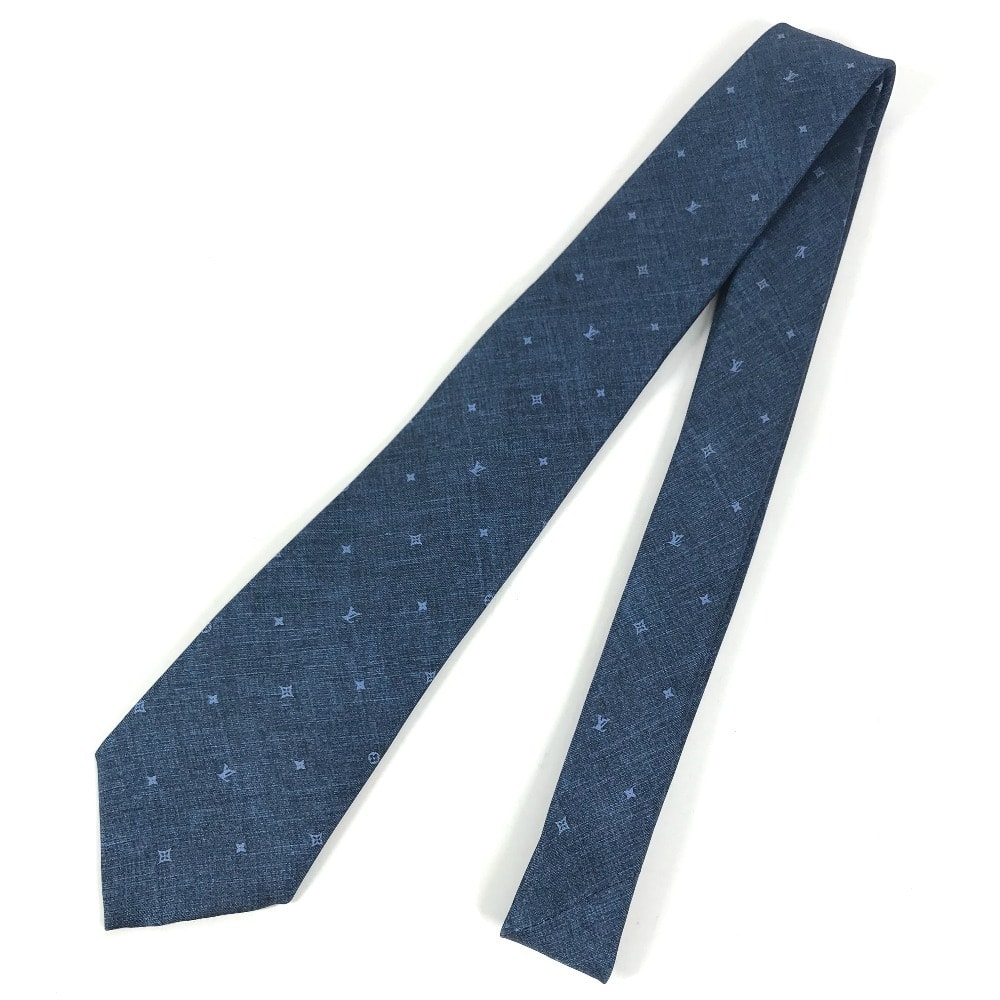 ルイヴィトン LOUIS VUITTON ネクタイ コンステレーションデニム7CM M70203 アクセサリー ネクタイ シルク ブルー 新品同様