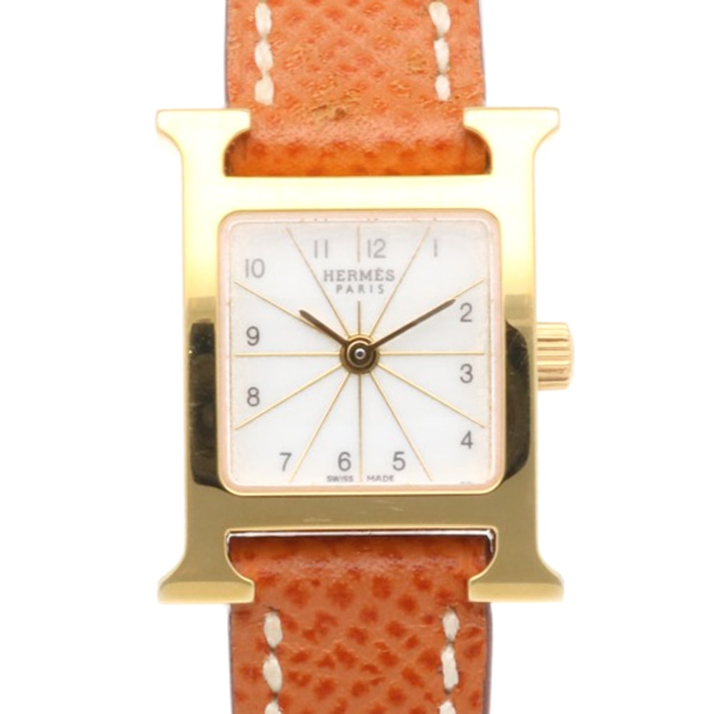 エルメス Hウォッチ ミニ 腕時計 時計 GP HH1.101 クオーツ レディース 1年保証 HERMES  中古