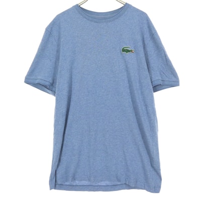 美品 LACOSTE ラコステ ペルー製 ワンポイントロゴ 半袖 Tシャツ 4 ブルー