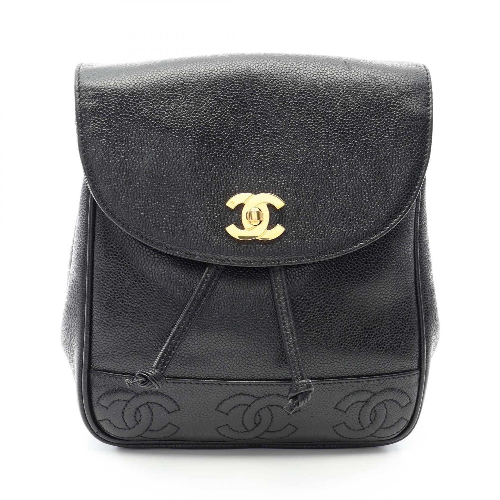 シャネル CHANEL トリプルココ リュックサック バックパック バッグ キャビアスキン(グレインドカーフ) レディース ブラック系 【中古】