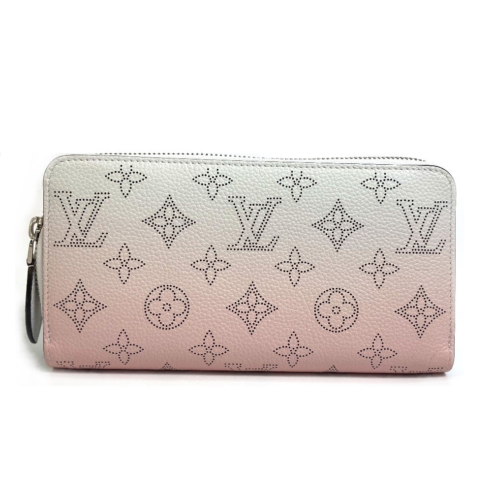 ルイヴィトン LOUIS VUITTON ジッピー ウォレット M80490 モノグラムマヒナ グラデーション ラウンドファスナー 長財布 モノグラムマヒナレザー ピンク×ホワイト 美品