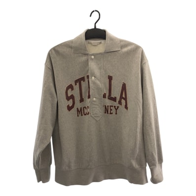 美品 Stella McCartney ステラマッカートニー プリントロゴ サイズS グレー レッド コットン ポロシャツ スウェットシャツ Y504598 【中古】